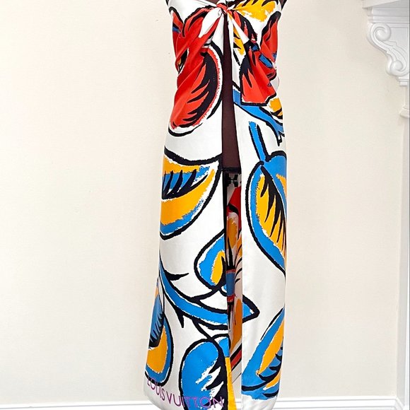 New Authentic Louis Vuitton Scarf Monogram Large Floral Silk Wrap - Picture 13 of 16